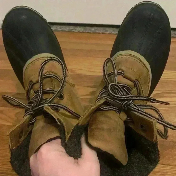 Sorel Slimpack Lace II Duck Boots, Womens Size 7.5 NL2348-286 Elk Black - Picture 8 of 12